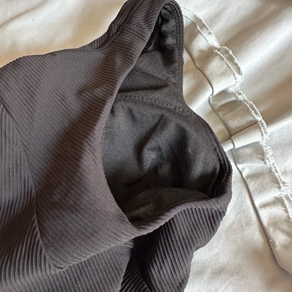 Lululemon Athletica Ribbed Longline Bra in Butternut Brown